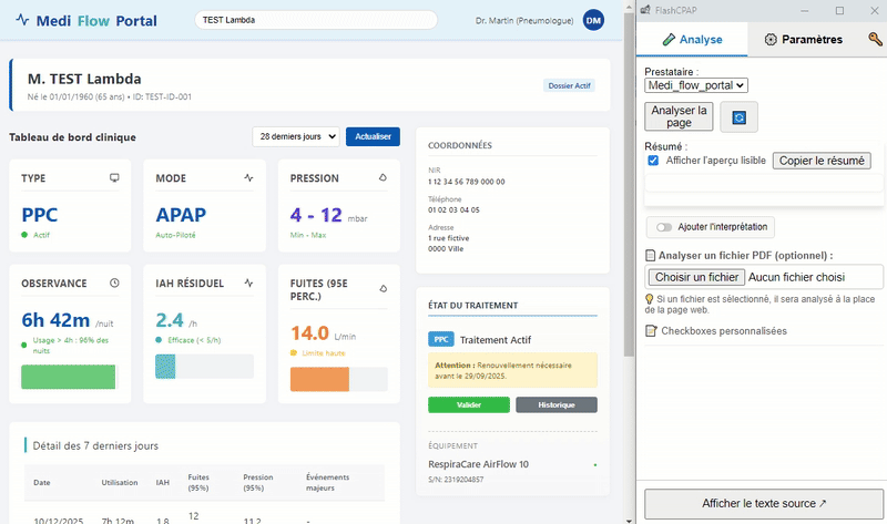 Démonstration FlashCPAP